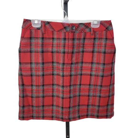 Eddie Bauer Wool Plaid Tartan Print Skirt - Picture 1 of 7